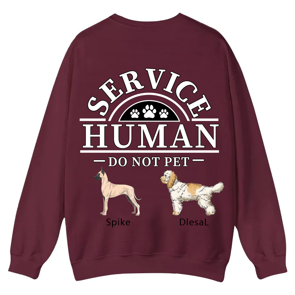 Service Human, Do Not Pet 2 - Personalized Custom Unisex Casual Crewneck Sweatshirt wearishow