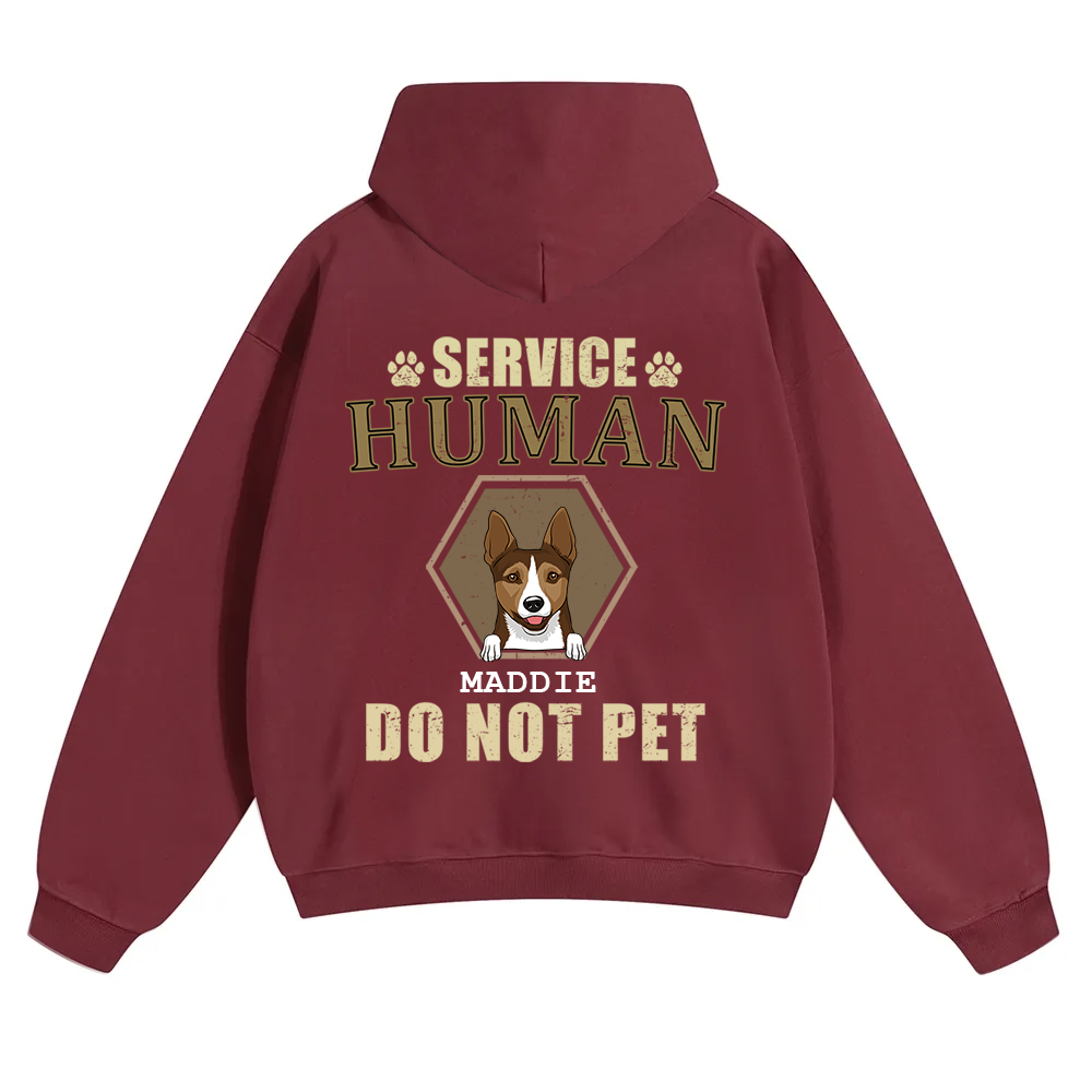 Service Human, Do Not Pet 4 - Personalized Custom Unisex Soild Color Hoodies wearishow
