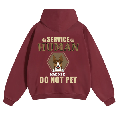 Service Human, Do Not Pet 4 - Personalized Custom Unisex Soild Color Hoodies wearishow