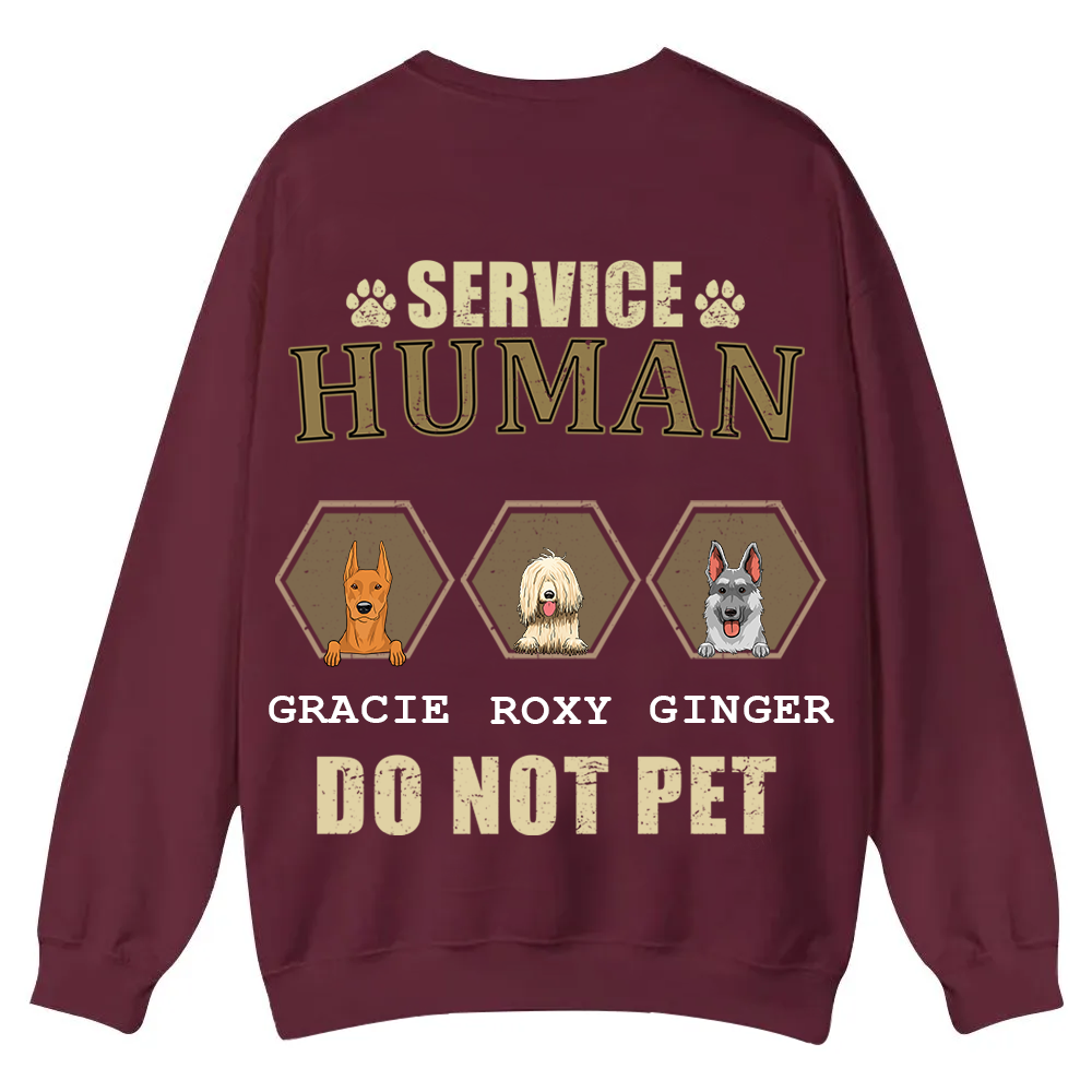Service Human, Do Not Pet 4 - Personalized Custom Unisex Casual Crewneck Sweatshirt wearishow