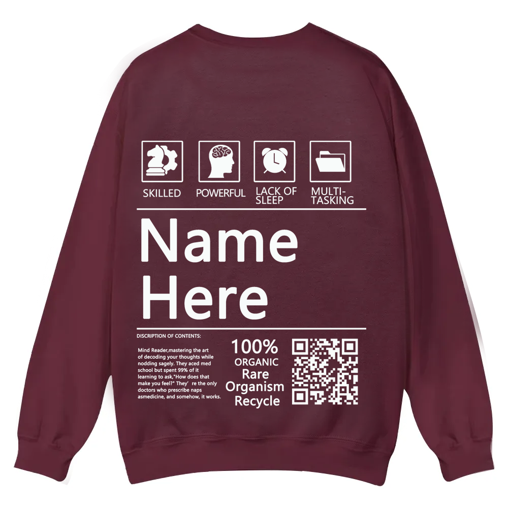 QR Code Customized Unisex Crew Sweatshirt