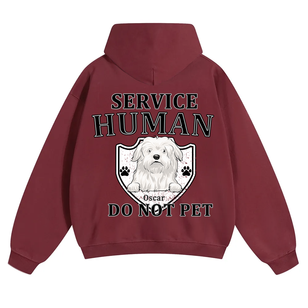  Service Human, Do Not Pet 10- Personalized Custom Unisex Soild Color Hoodies wearishow