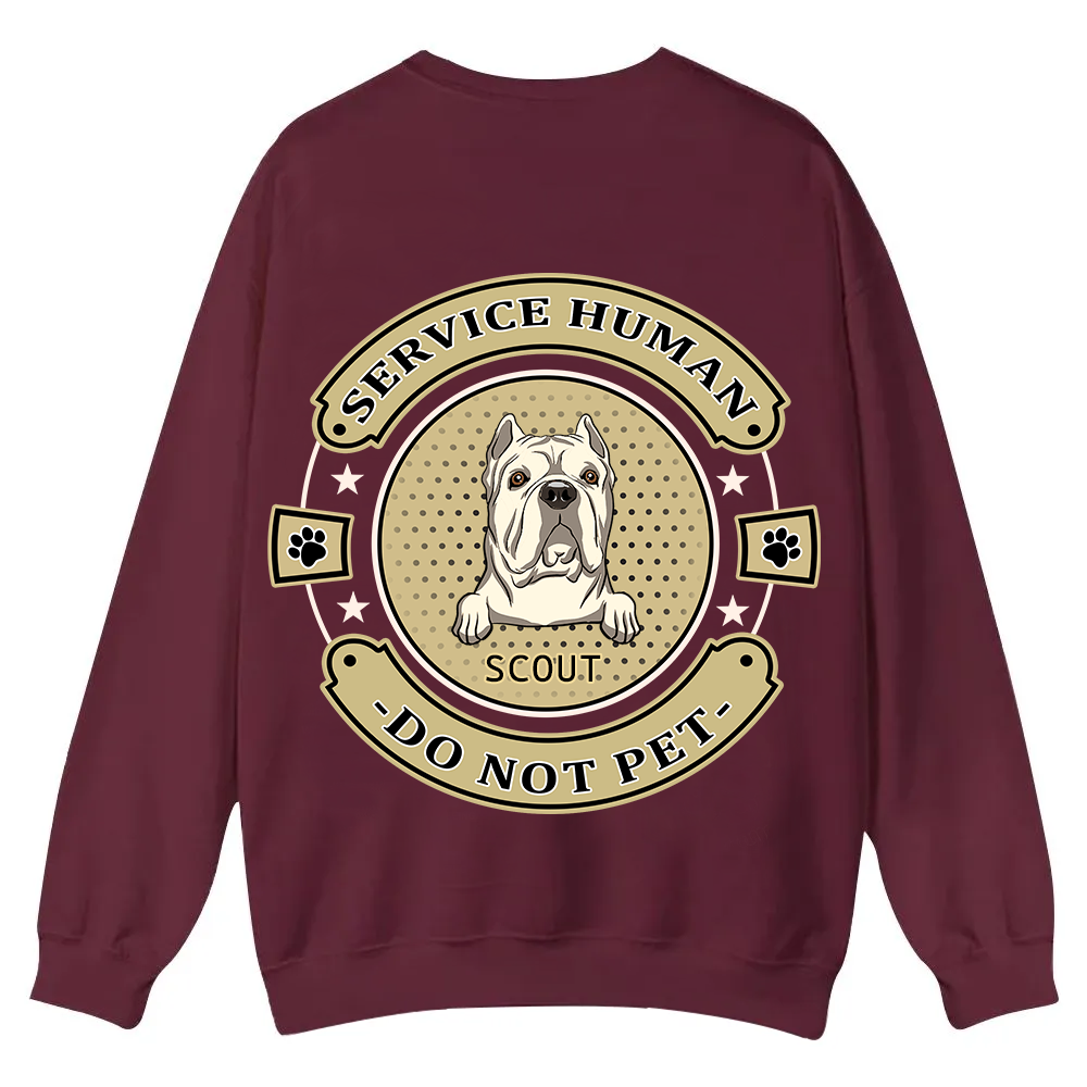 Service Human, Do Not Pet 14 - Personalized Custom Unisex Casual Crewneck Sweatshirt wearishow