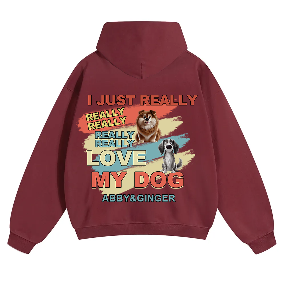 I Just Really Love My Dogs - Personalized Custom Unisex Soild Color Hoodies wearishow