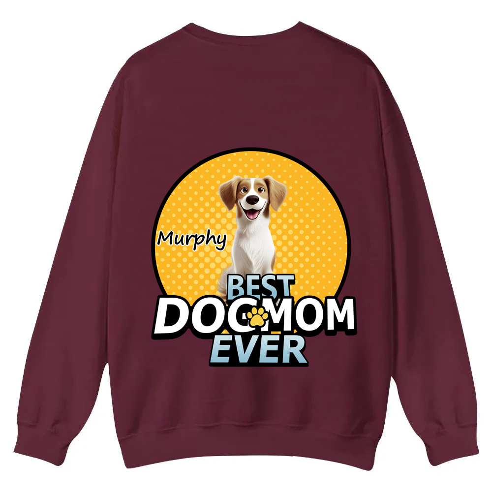 Best Dog Mom For Furry Kid - Personalized Custom Unisex Casual Crewneck Sweatshirt wearishow