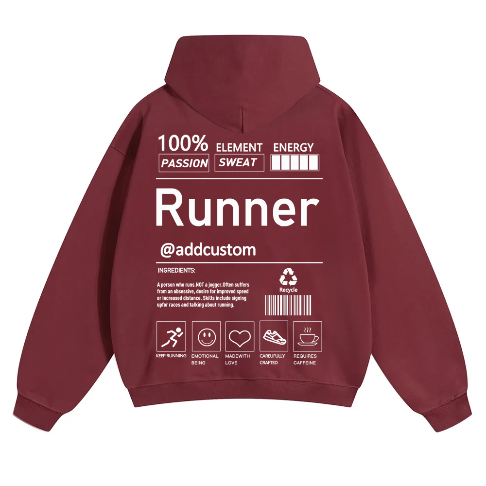 Addcustom Runner Solid Color Hoodie