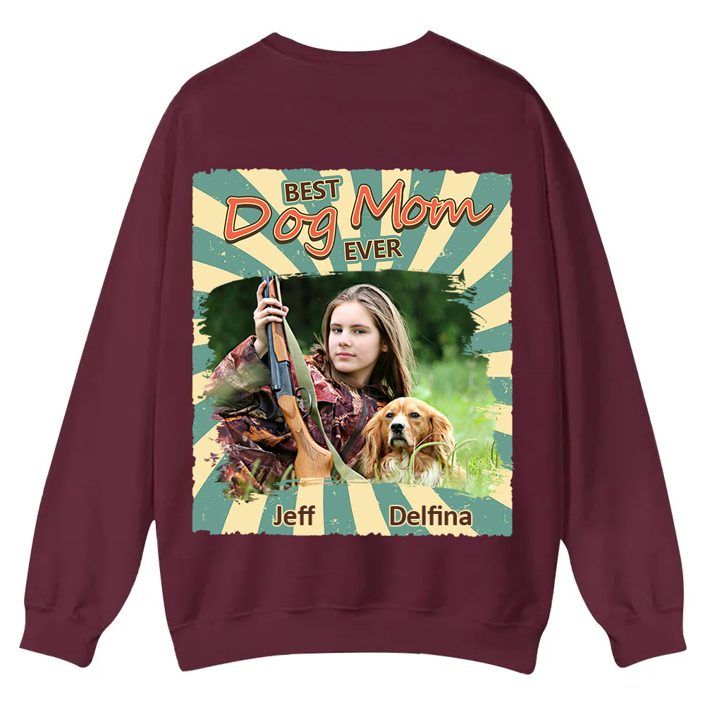 Retro Funny Dog Shirt Photo - Personalized Custom Unisex Casual Crewneck Sweatshirt wearishow