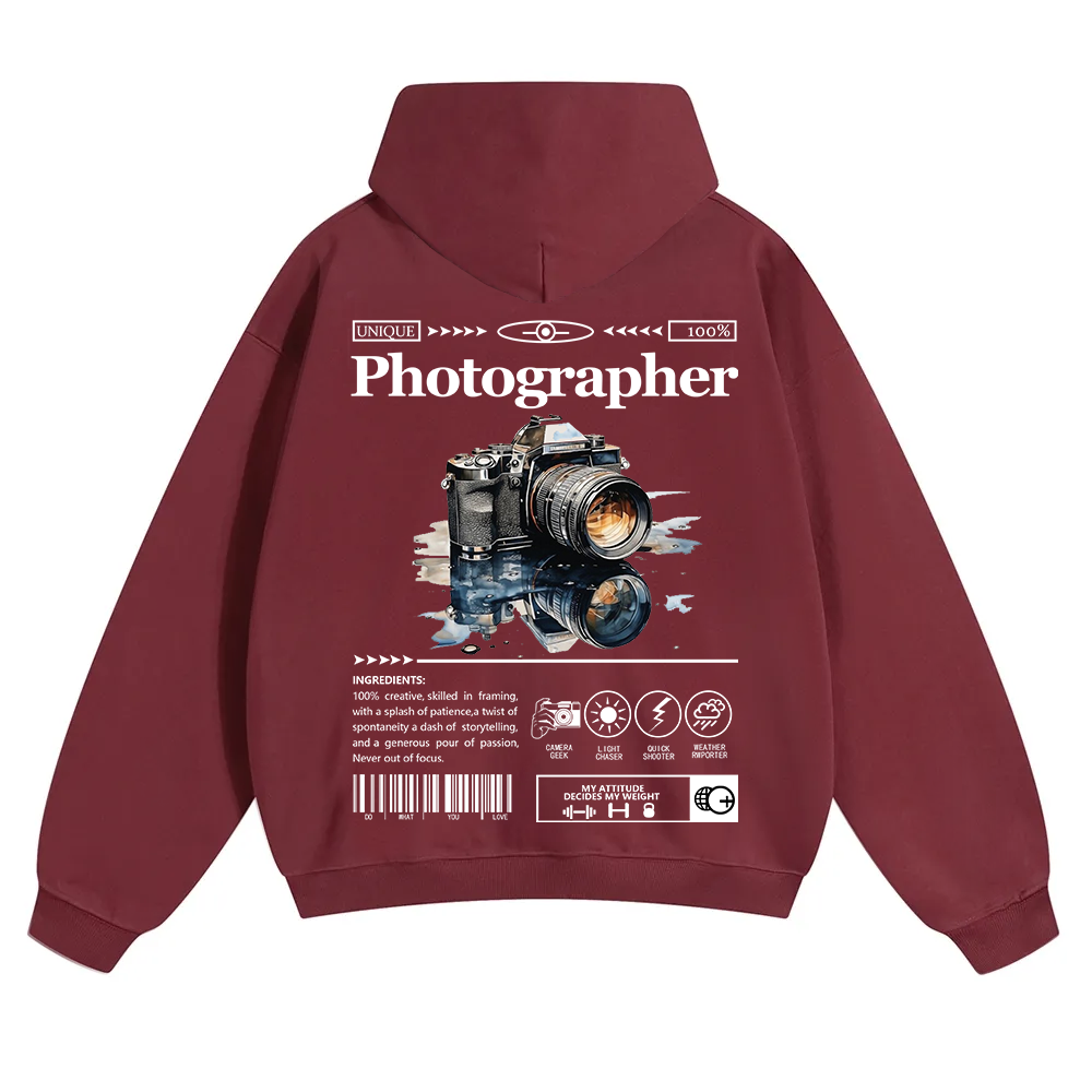 Photographer Unisex Solid Color Hoodie wearishow