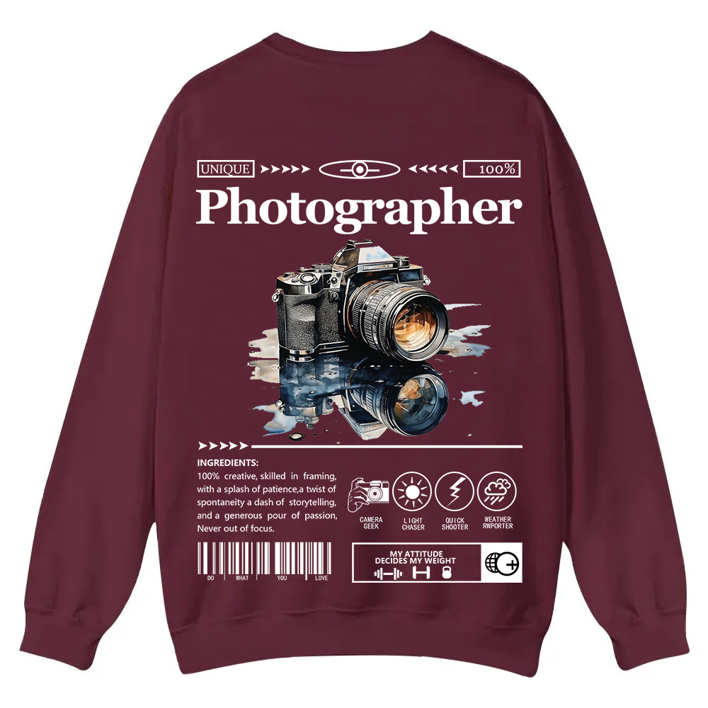 Photographer Casual Crewneck Sweatshirt wearishow