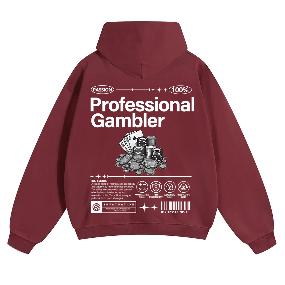 Professional Gambler Unisex Solid Color Hoodie wearishow