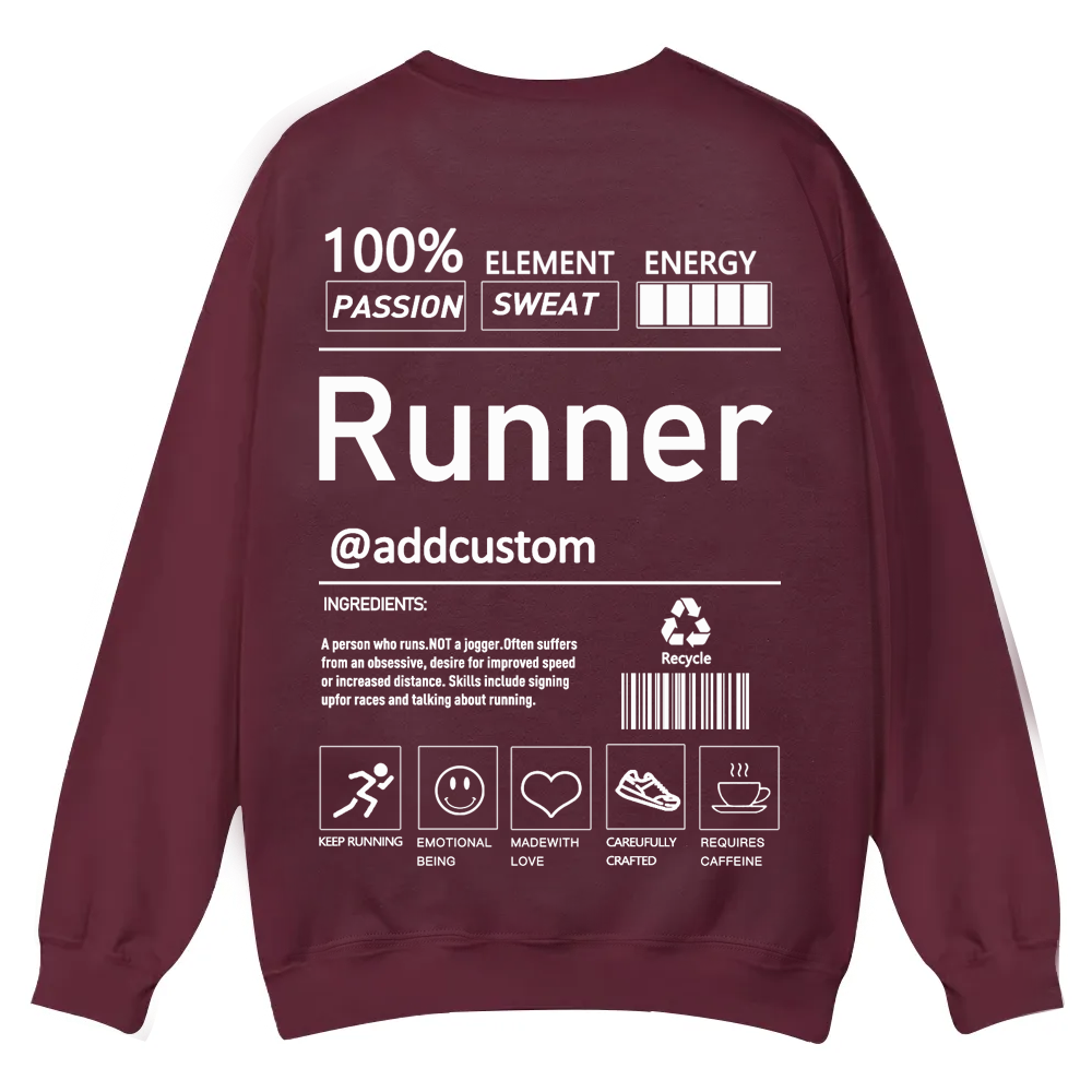 Addcustom Runner Casual Crewneck Sweatshirt