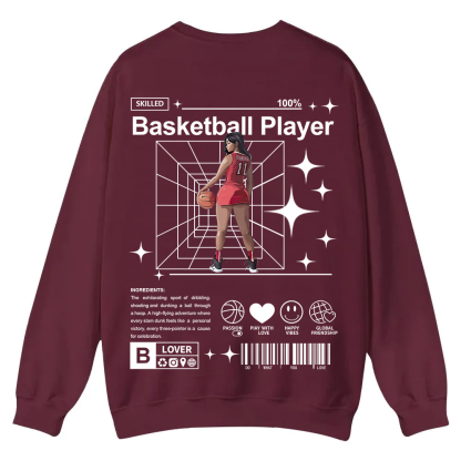 Basketball Player Casual Crewneck Sweatshirt wearishow