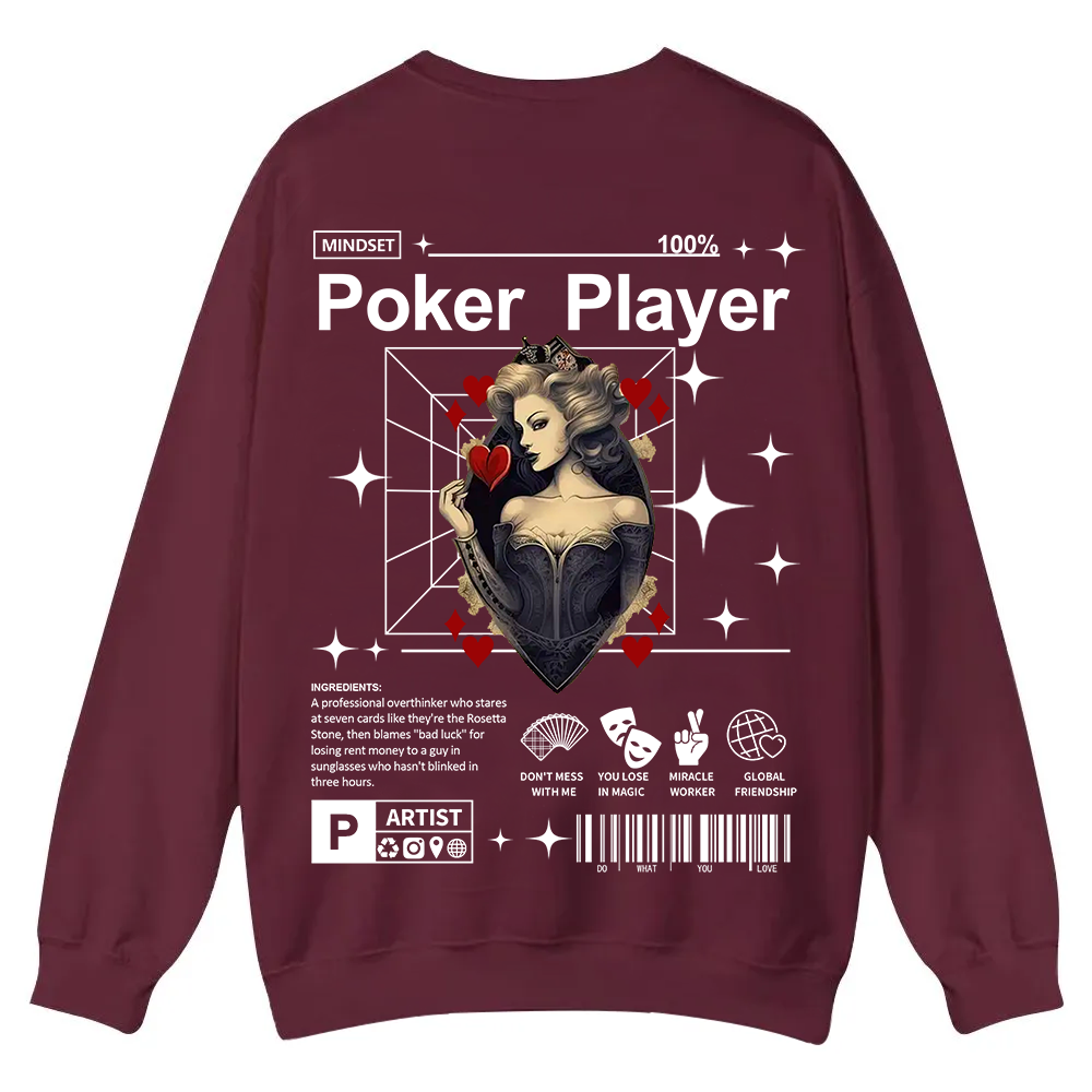 Poker Player Casual Crewneck Sweatshirt wearishow