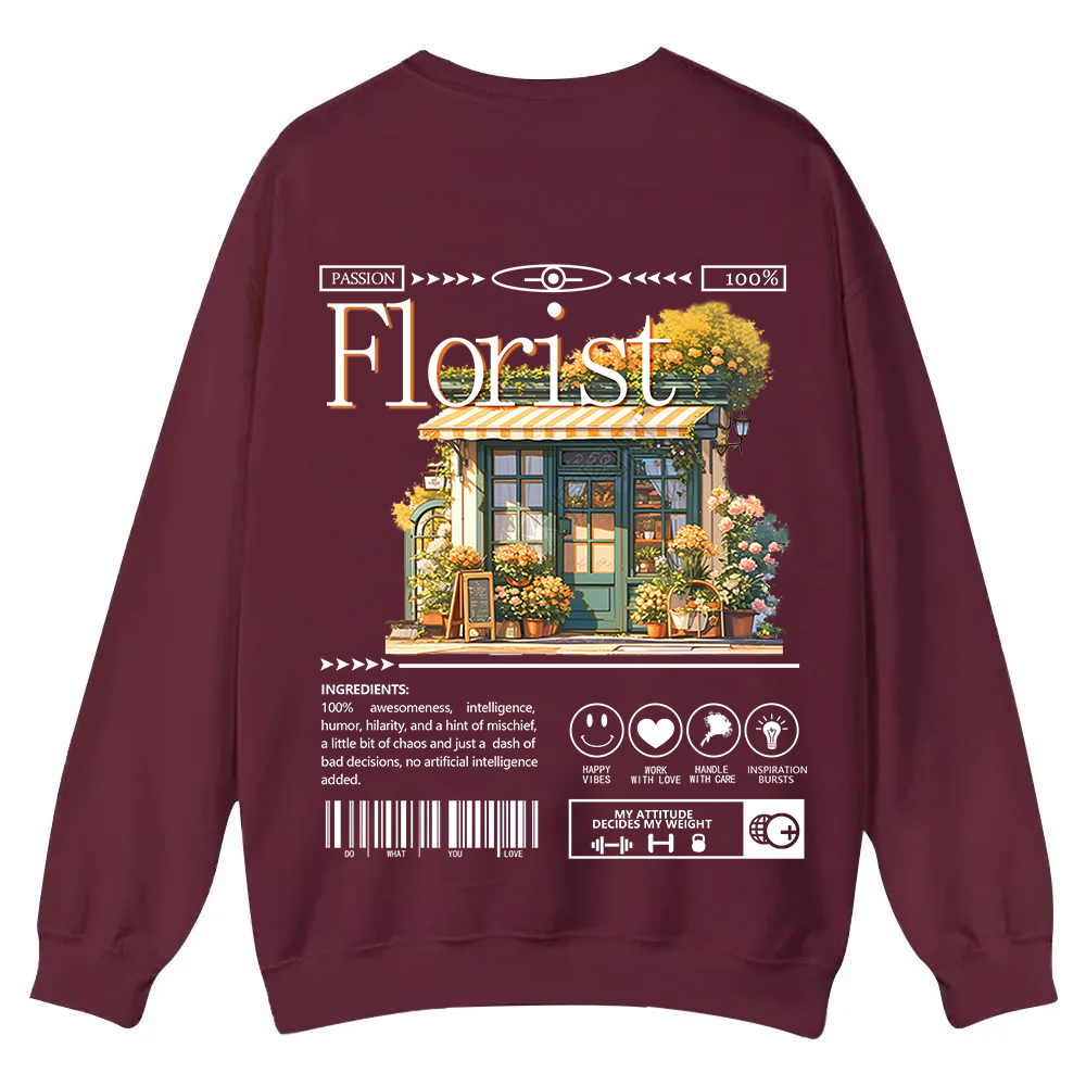 Florist Casual Crewneck Sweatshirt wearishow