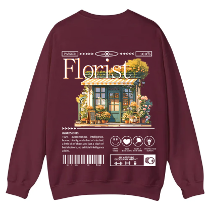 Florist Casual Crewneck Sweatshirt wearishow