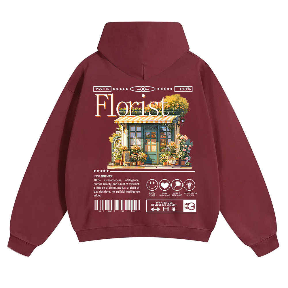 Florist Unisex Solid Color Hoodie wearishow