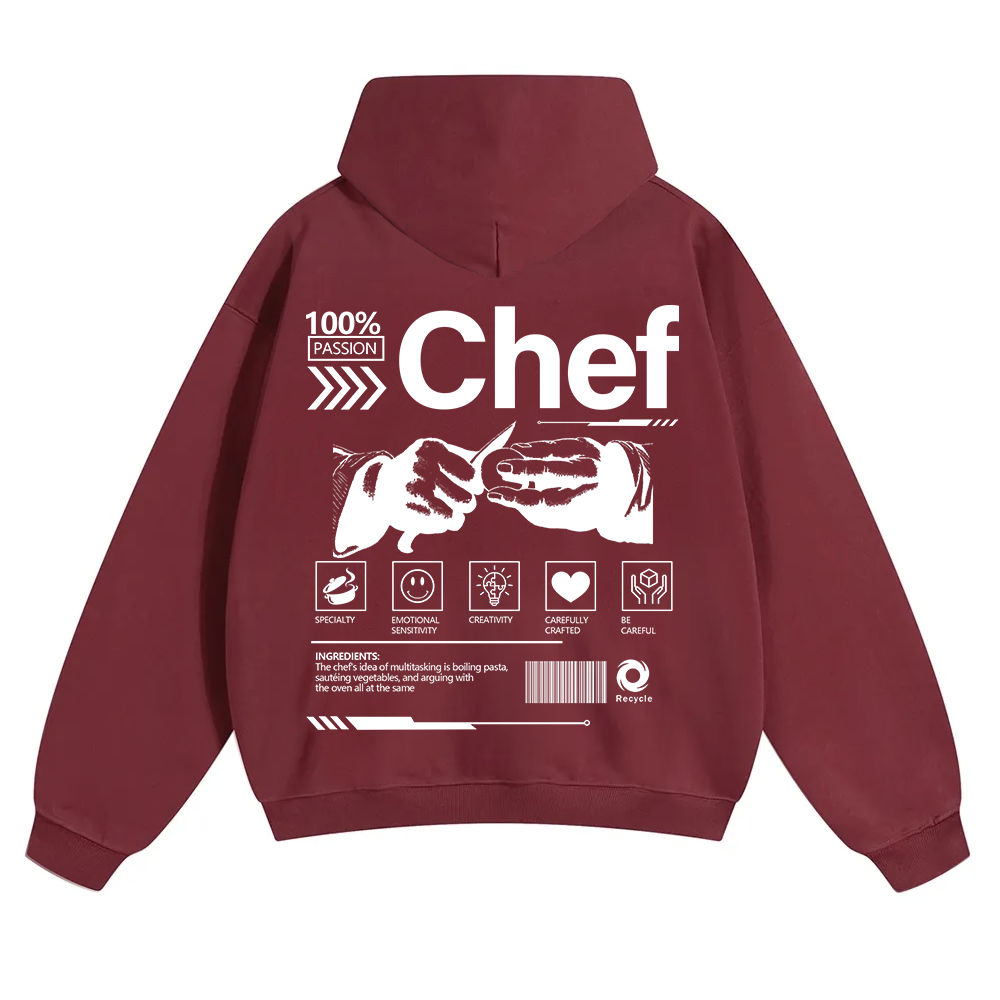 Chef Unisex Solid Color Hoodie wearishow