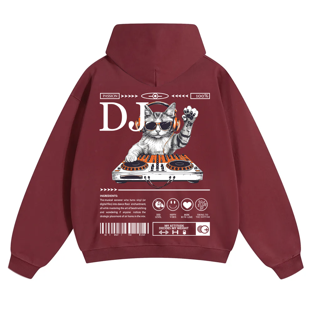 DJ Unisex Solid Color Hoodie wearishow