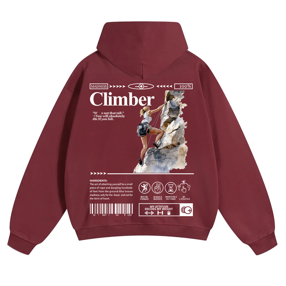 Climber Unisex Solid Color Hoodie wearishow