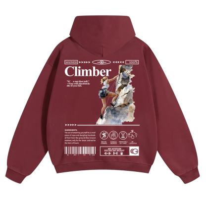 Climber Unisex Solid Color Hoodie wearishow
