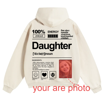 Addcustom Photo Daughter Solid Color Hoodie