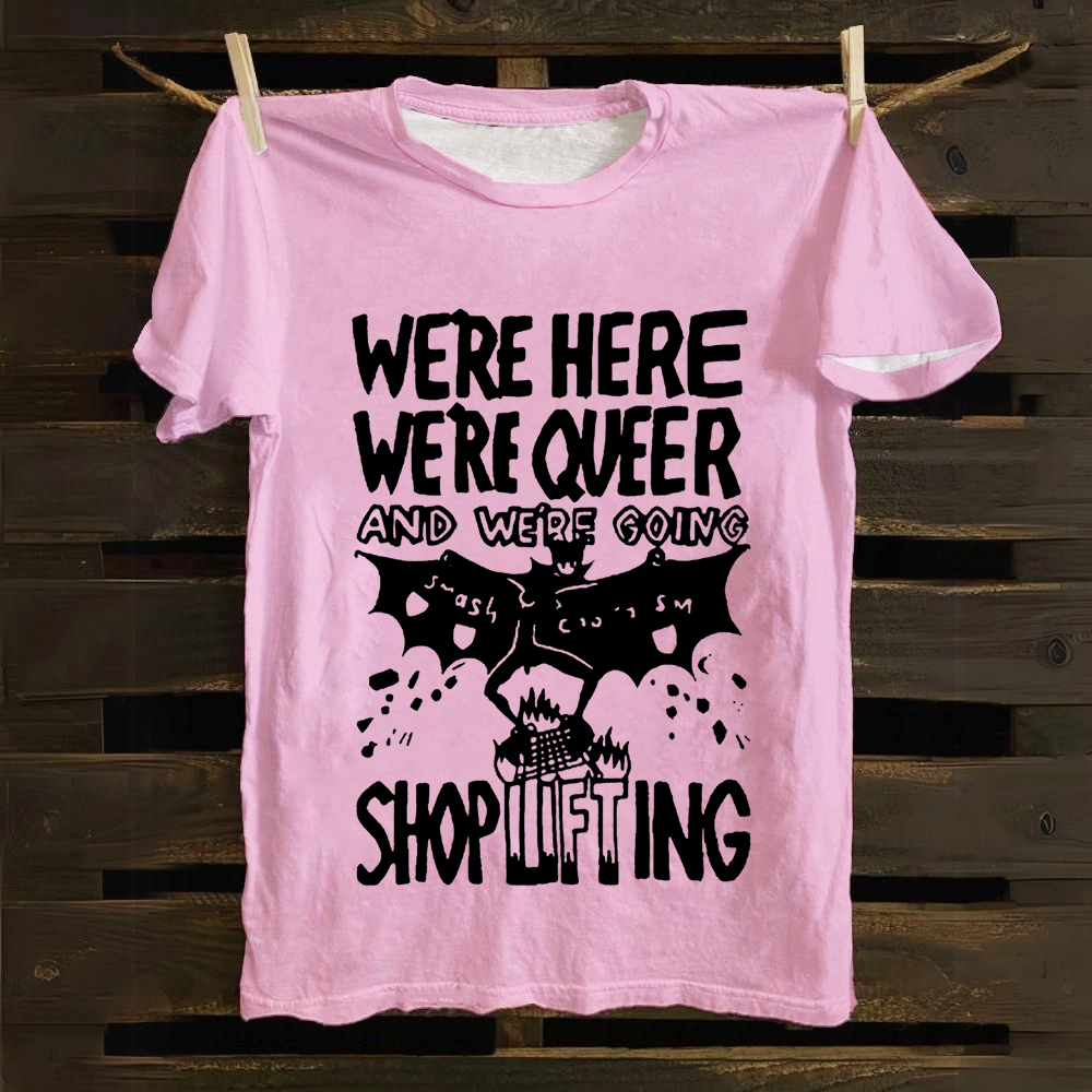 Unisex Vintage  We are Here， We are Queer Cotton T-Shirt