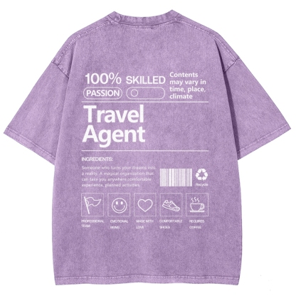 Travel Agent Unisex Fit Washed T-Shirt