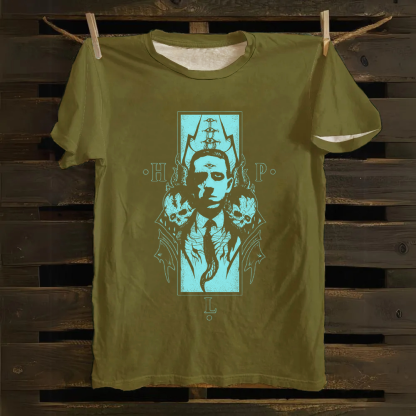 Unisex Vintage H.P. Lovecraft Celebrities Cotton T-Shirt