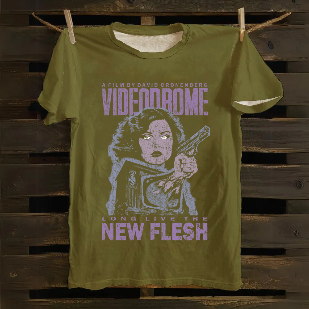 Unisex Vintage Videodrome cotton T-Shirt