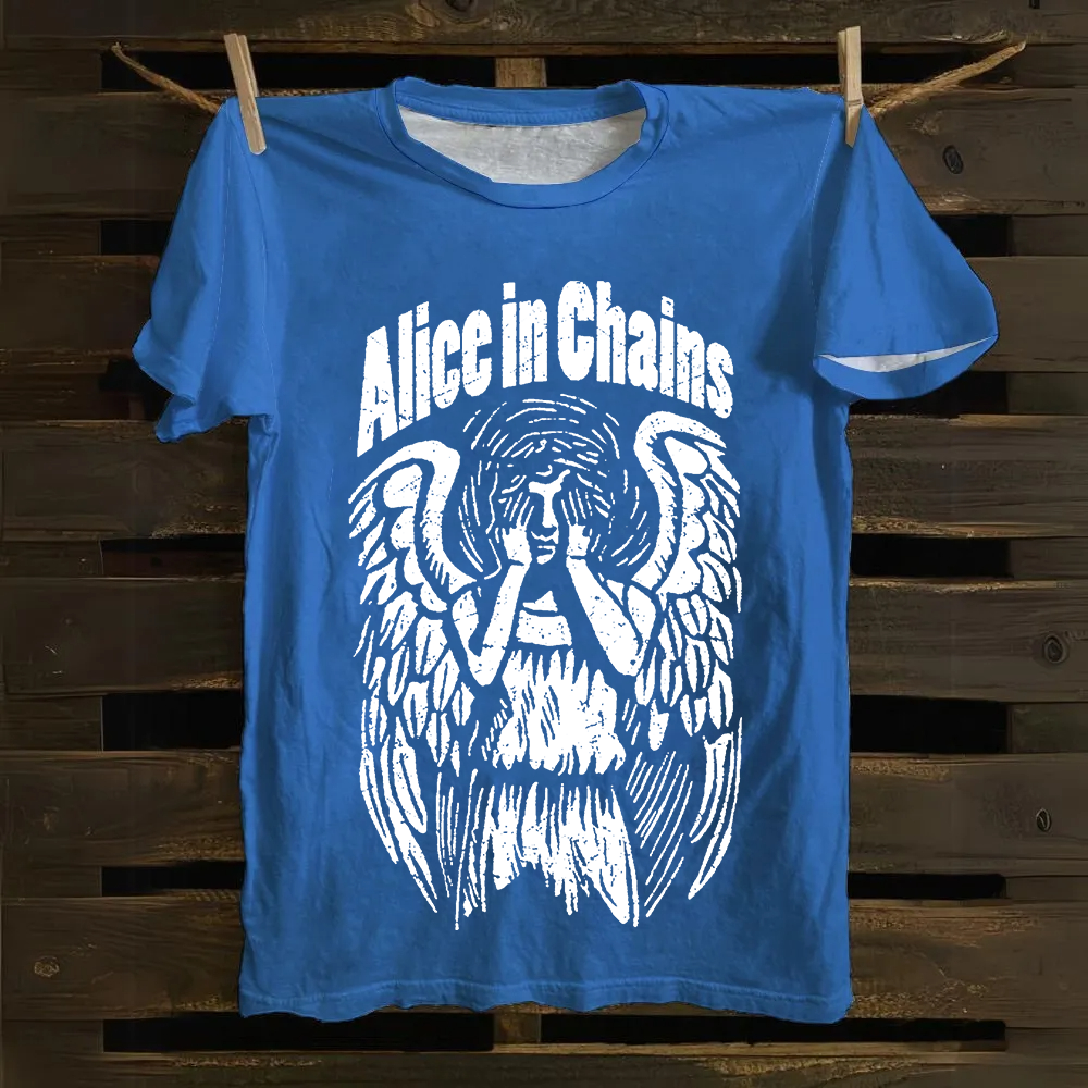 Unisex Vintage Cotton Alice In Chains T-Shirt