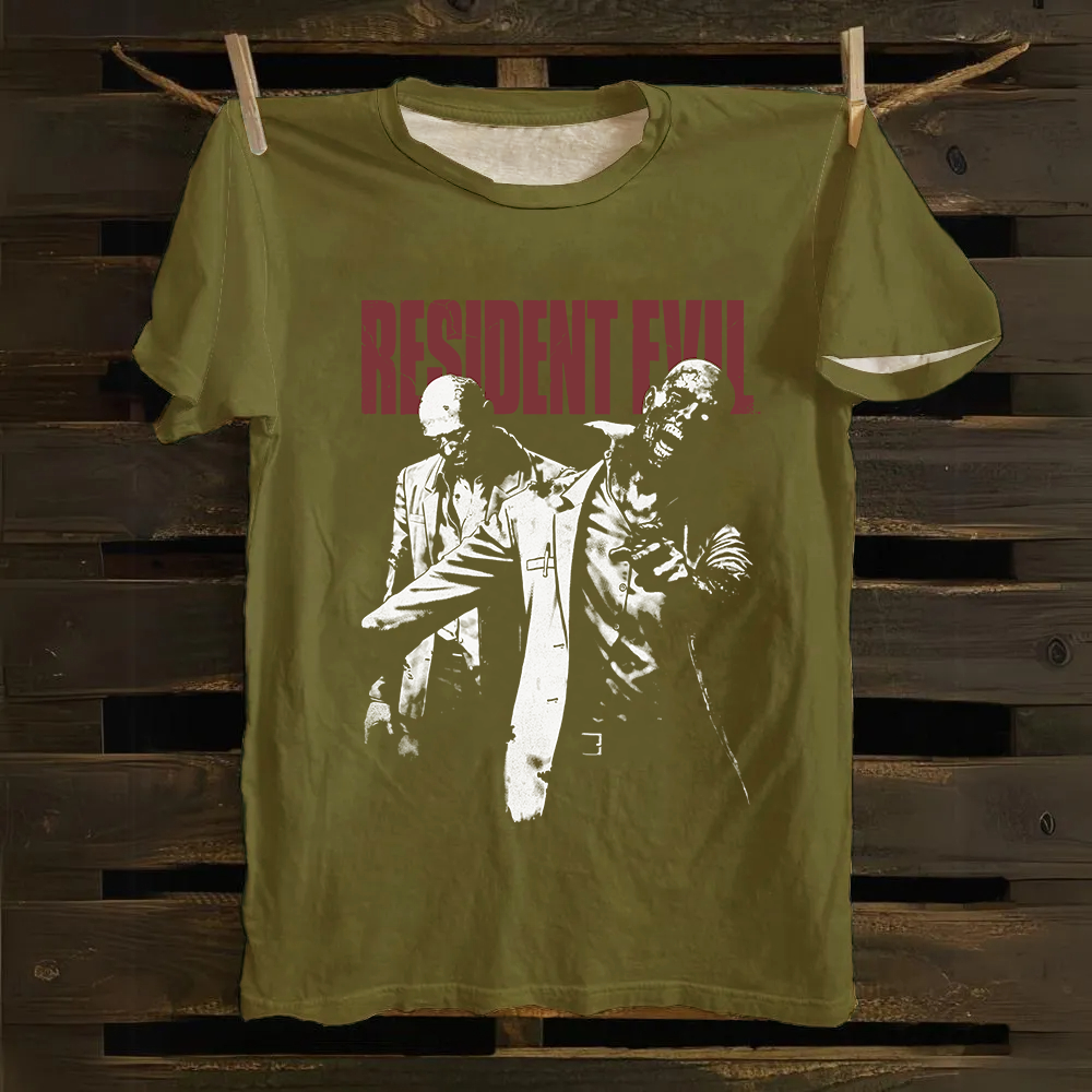 Unisex Vintage Resident Evil Two Zeds Cotton T-Shirt