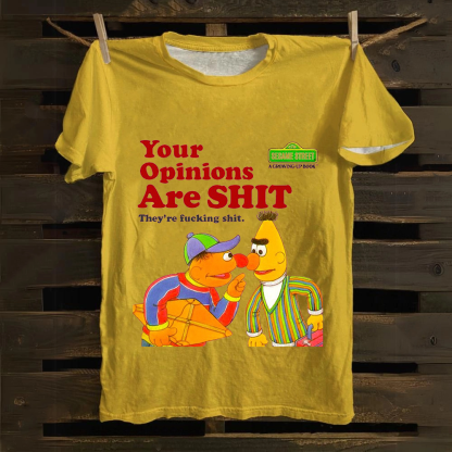Sesame Street Your Opinions Are SHIT Casual Printed cotton T-Shirt