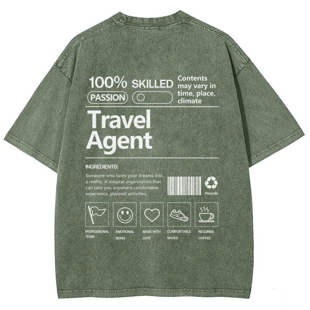 Travel Agent Unisex Fit Washed T-Shirt