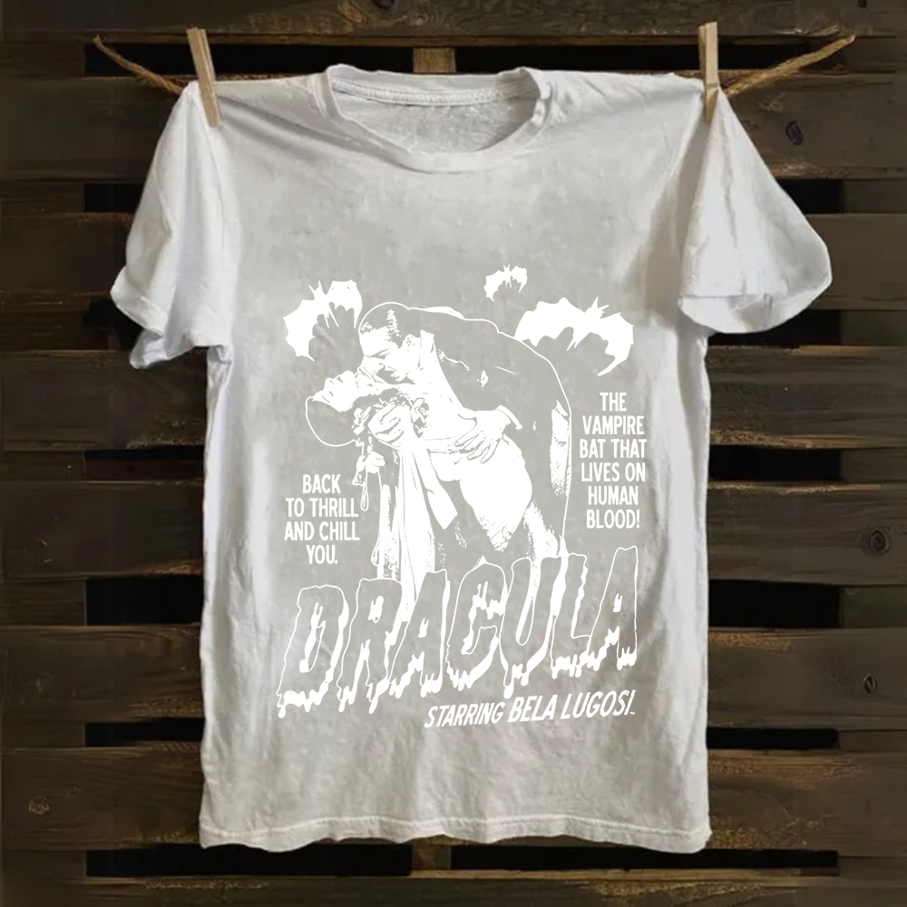Unisex Vintage  Vampire Dracula Art Cotton T-Shirt
