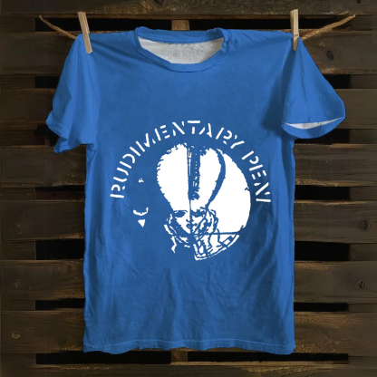 Unisex Vintage Rudimentary Peni Punk Band Cotton T-Shirt