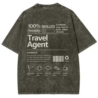 Travel Agent Unisex Fit Washed T-Shirt