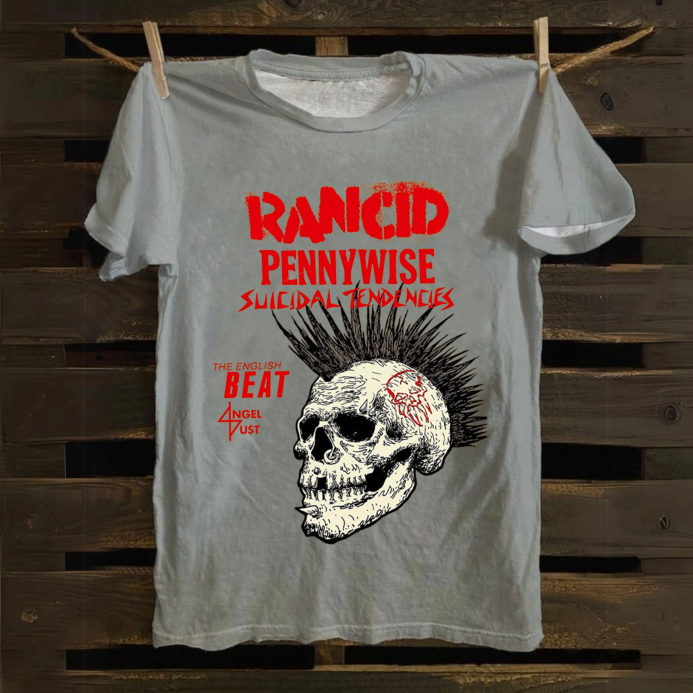 Rancid Skull Print Casua cotton T-Shirt
