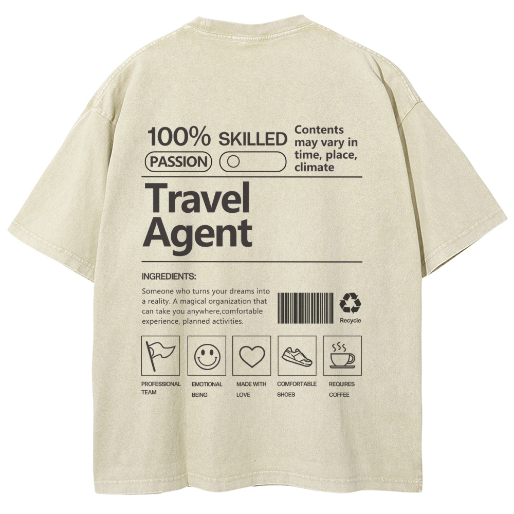 Travel Agent Unisex Fit Washed T-Shirt