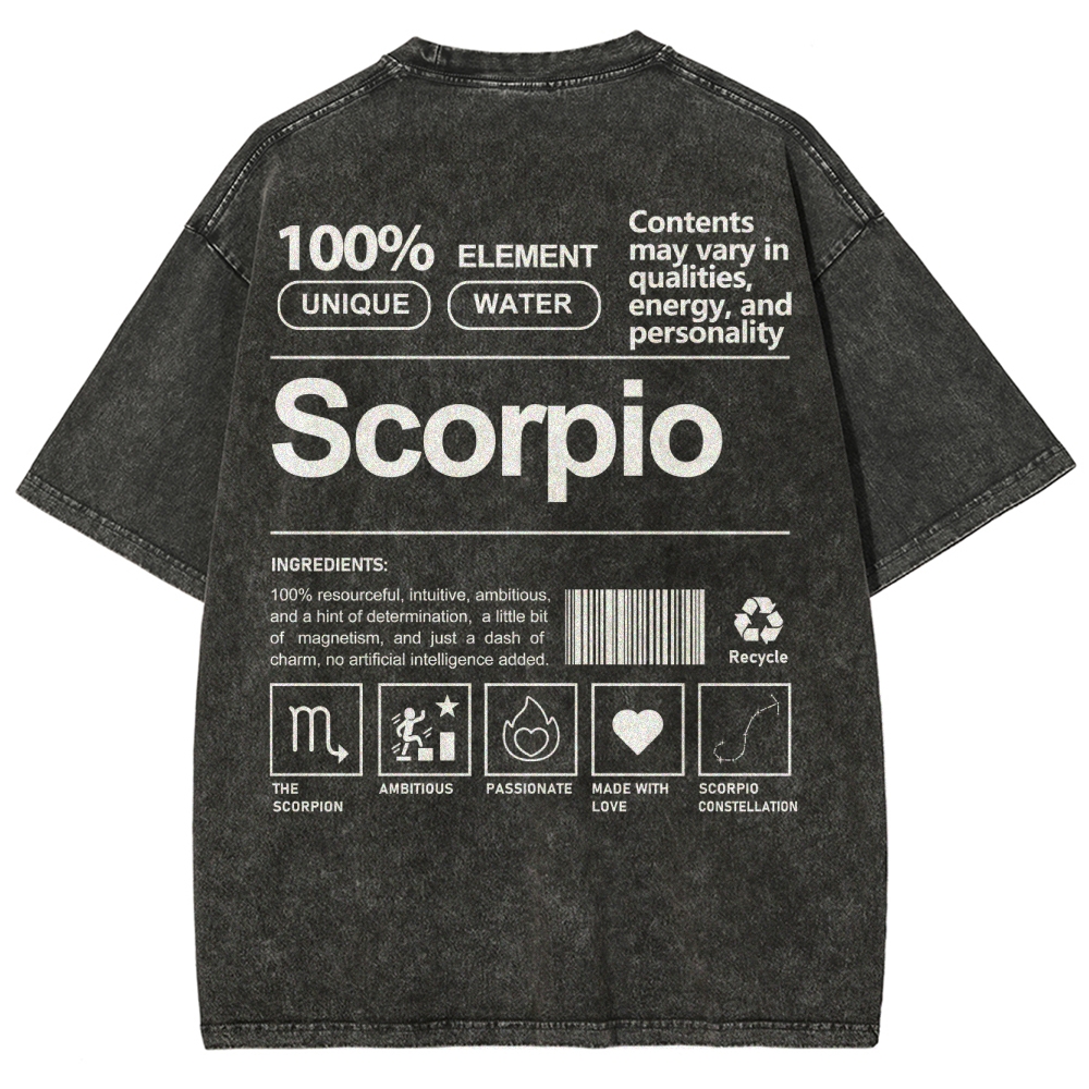 Scorpio Unisex Fit Washed T-Shirt