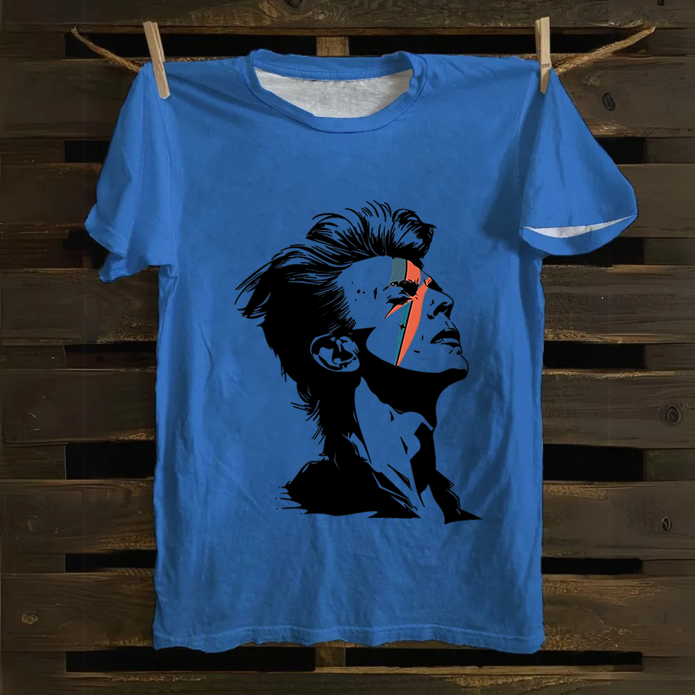 Unisex Vintage  Cotton David Bowie Aladdin Sane Singer T-Shirt