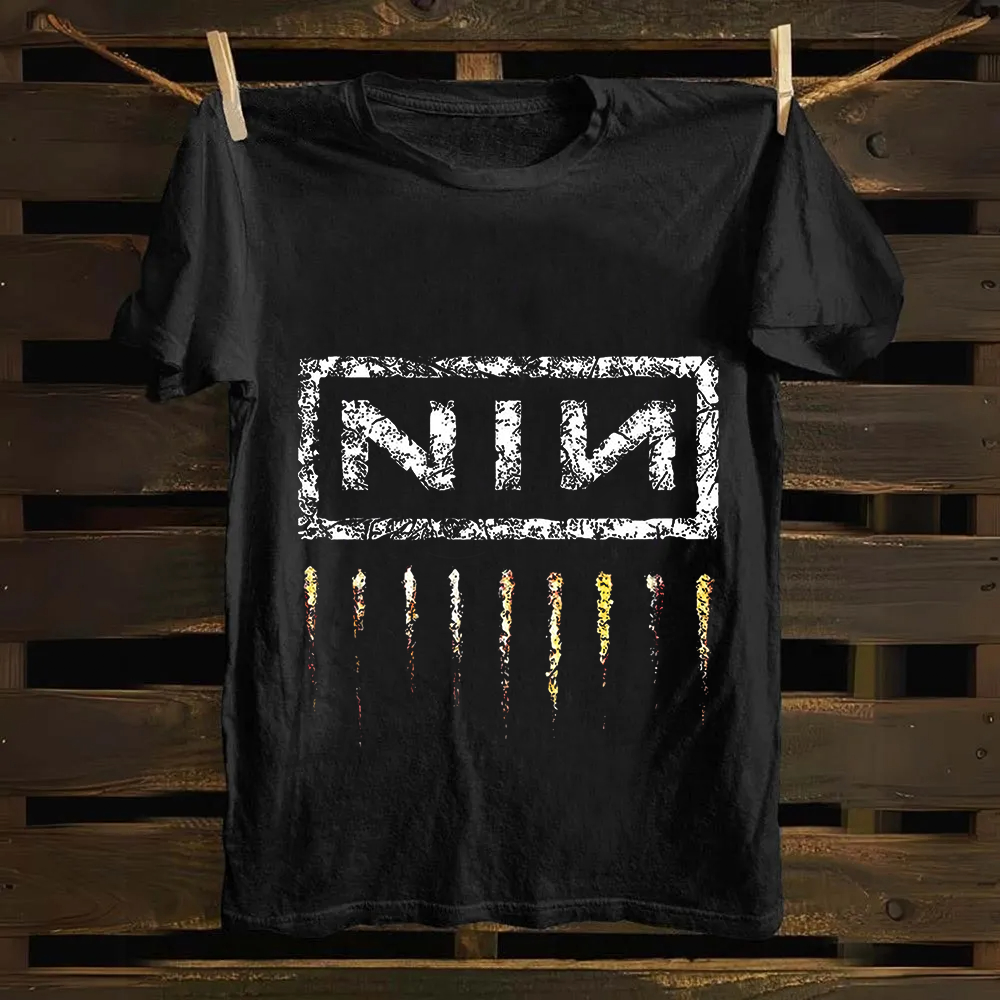 Unisex Vintage Nine Inch Nails Band cotton T-Shirt