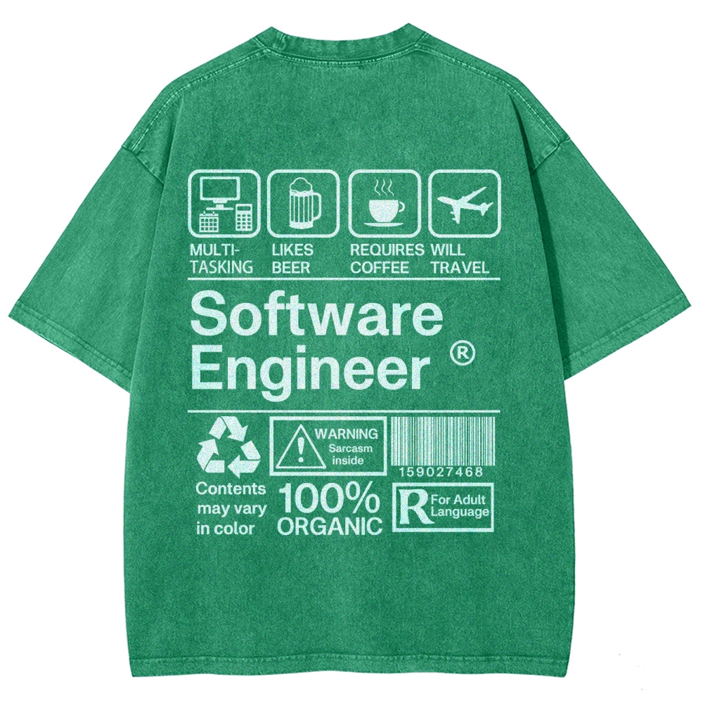 Software Engineer Unisex Fit Washed T-Shirt