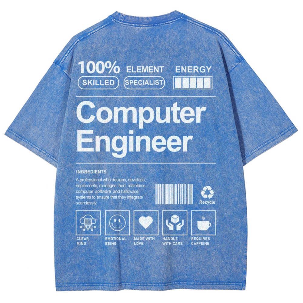 Computer Engineer Unisex Fit Washed T-Shirt