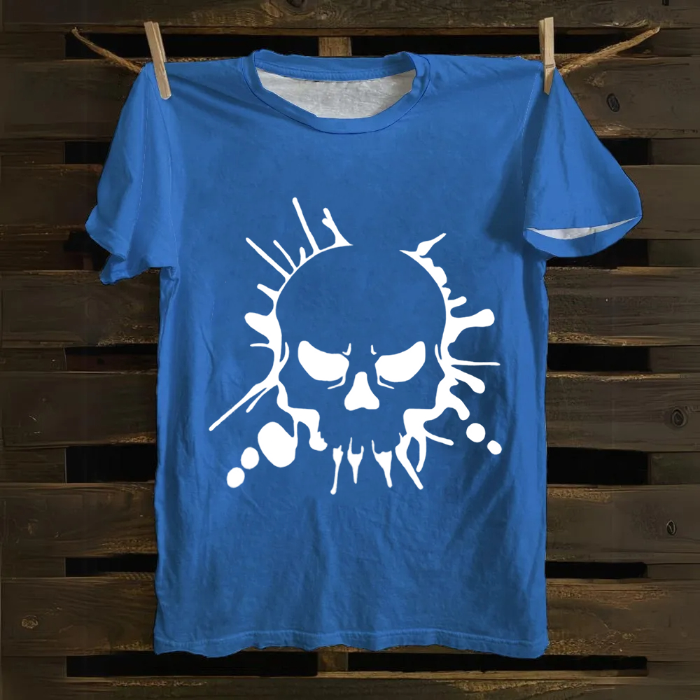 Unisex Vintage Skull Art Cotton T-Shirt