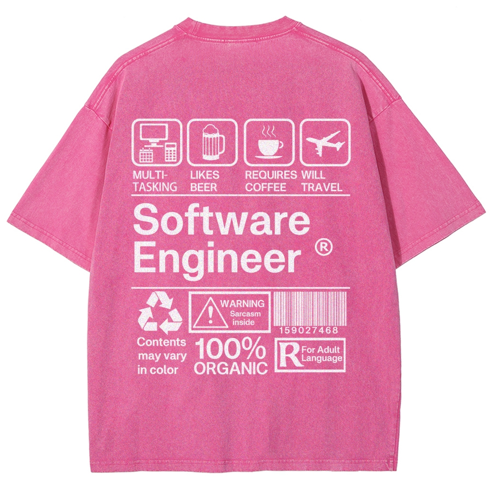 Software Engineer Unisex Fit Washed T-Shirt