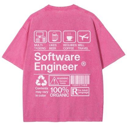 Software Engineer Unisex Fit Washed T-Shirt