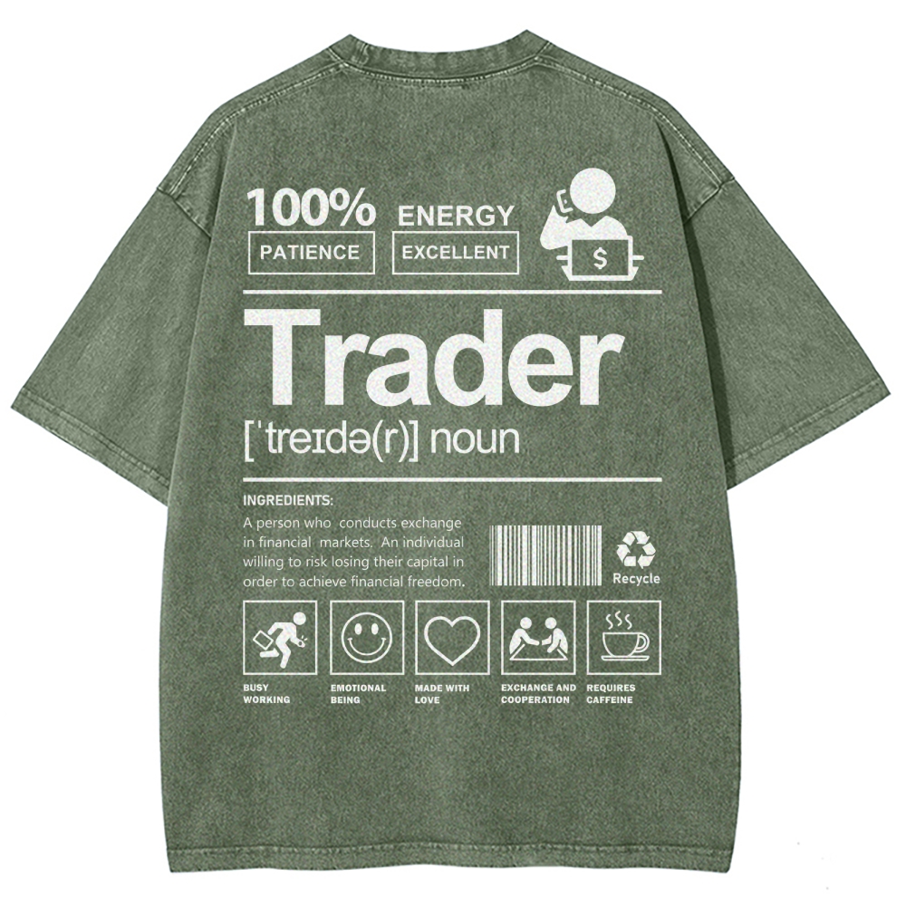 Trader Unisex Fit Washed T-Shirt