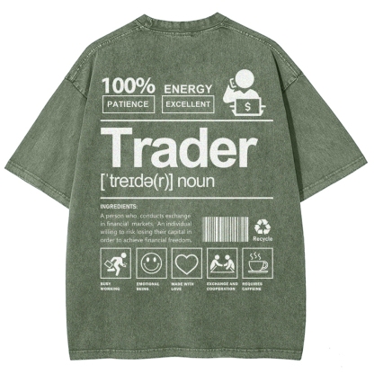 Trader Unisex Fit Washed T-Shirt
