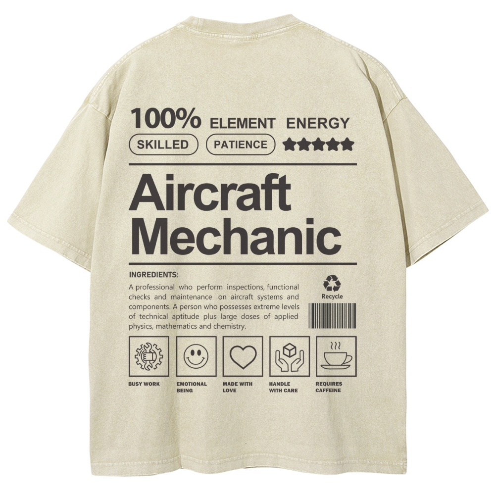 Aircraft Mechanic Unisex Fit Washed T-Shirt