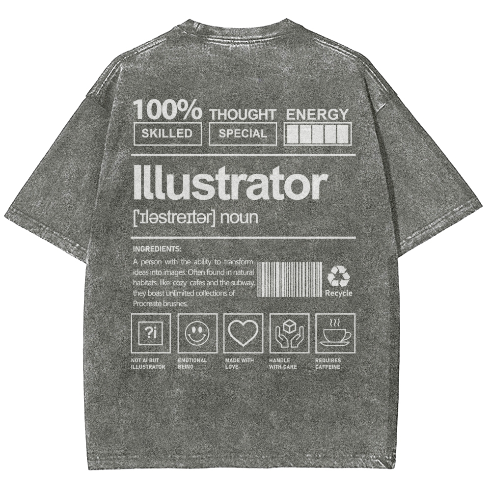 Illustrator Unisex Fit Washed T-Shirt
